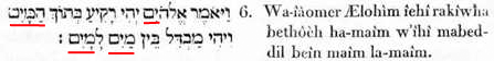 Déclarant ensuite sa volonté, il avait dit, Lui-les-Dieux : il y aura une expansion éthérée au centre des eaux; il y aura une force raréfiante opérant le partage de leurs facultés opposées.